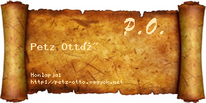 Petz Ottó névjegykártya