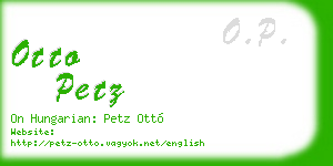 otto petz business card