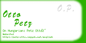 otto petz business card